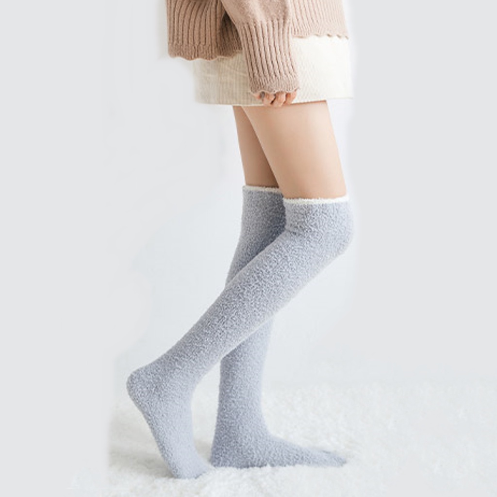 [MALAYSIA STOCK] Winter Socks Long Length Socks Fluffy Calf Socks Gebu ...