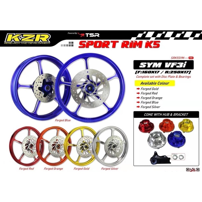KOZI K5 Sport Rim SYM185 VF3i 160X250 | Shopee Malaysia