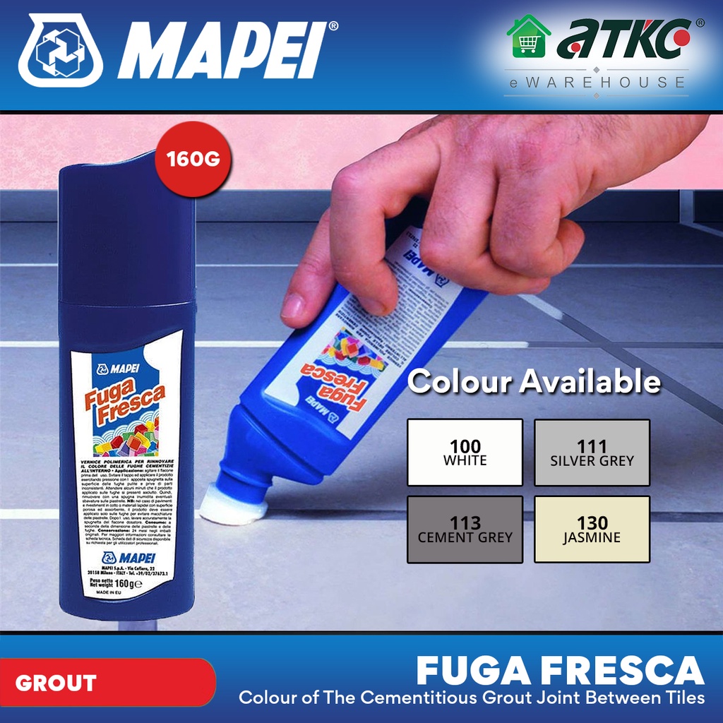 Mapei Ultracare Fuga Fresca 100 White Polymer Paint to Renew The Colour of  Cement Grouts. Bottle 160 g 