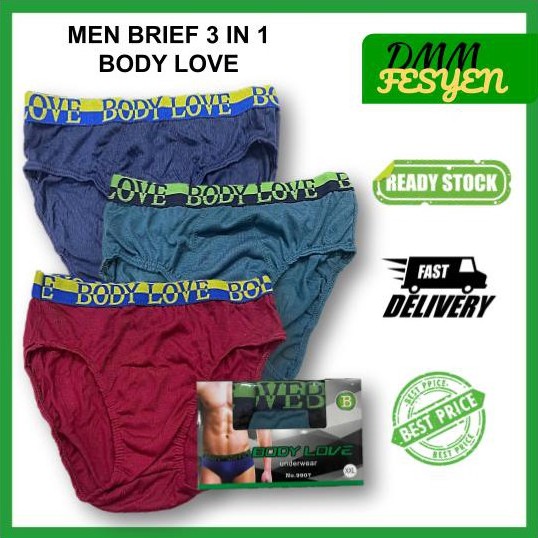 Men Briefs 3 In 1 Box Men Underwear Seluar Dalam Lelaki 3 In 1