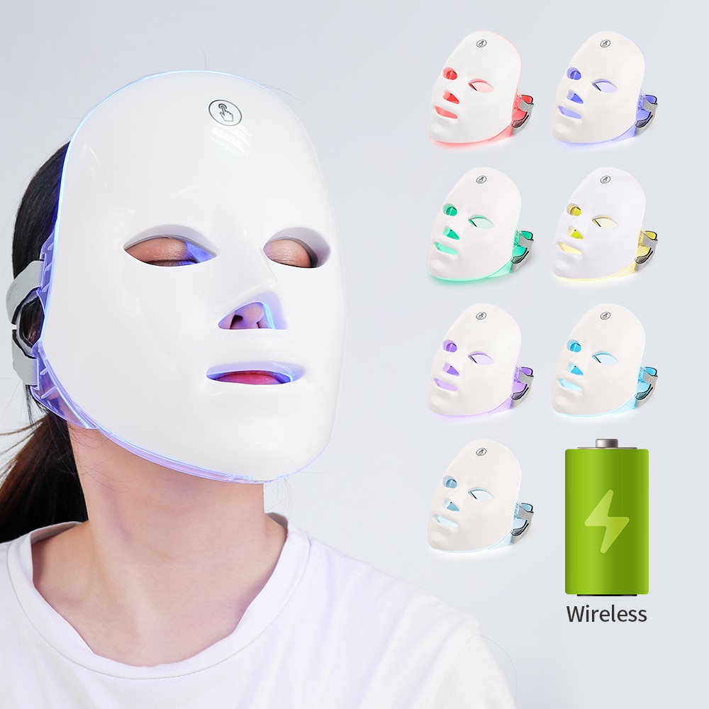 Foreverlily Rechargeable Facial Led Mask 7 Colors Led Photon Therapy 