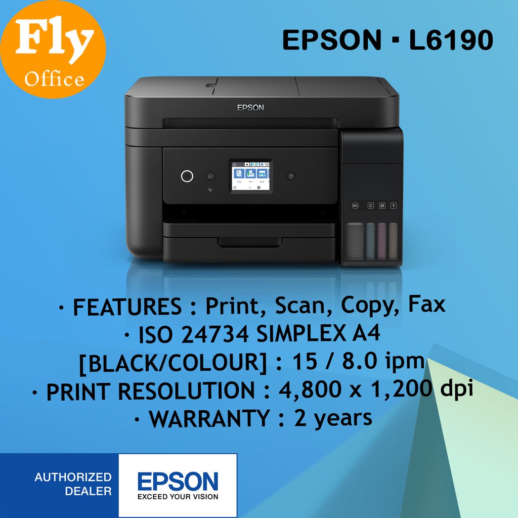 Epson L6190 Wi Fi Duplex All In One Ink Tank Printer Print Sca Fax Duplex Wi Fi Direct 4662