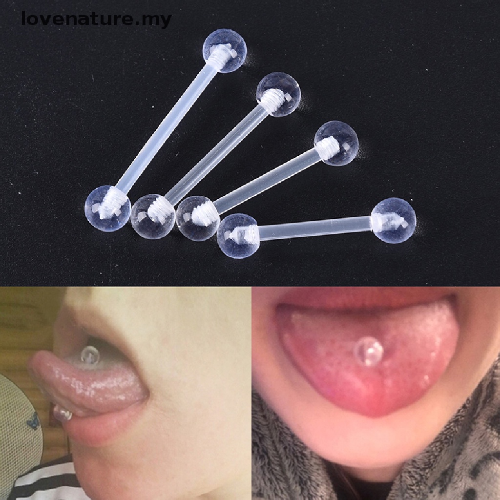 lovenature] 10Pcs Acrylic Clear Soft Bar Tongue Ring Helix Piercing Sexy  Body Jewelry [MY] | Shopee Malaysia