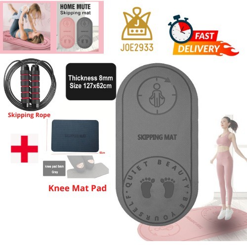 Jump Rope THICK 8mm Yoga TPE Mat Skipping Floor Workouts for Sports Non