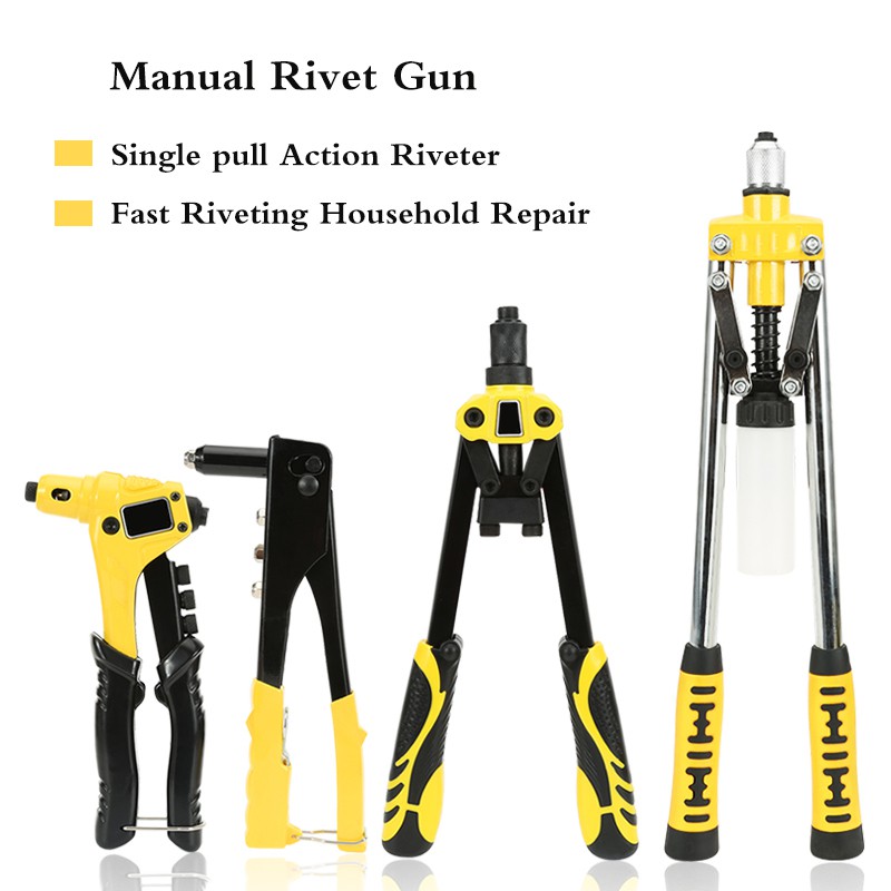 Hand Rivet Nut Gun Tool, Hand Riveting Kit with 100-Pieces Rivets ...