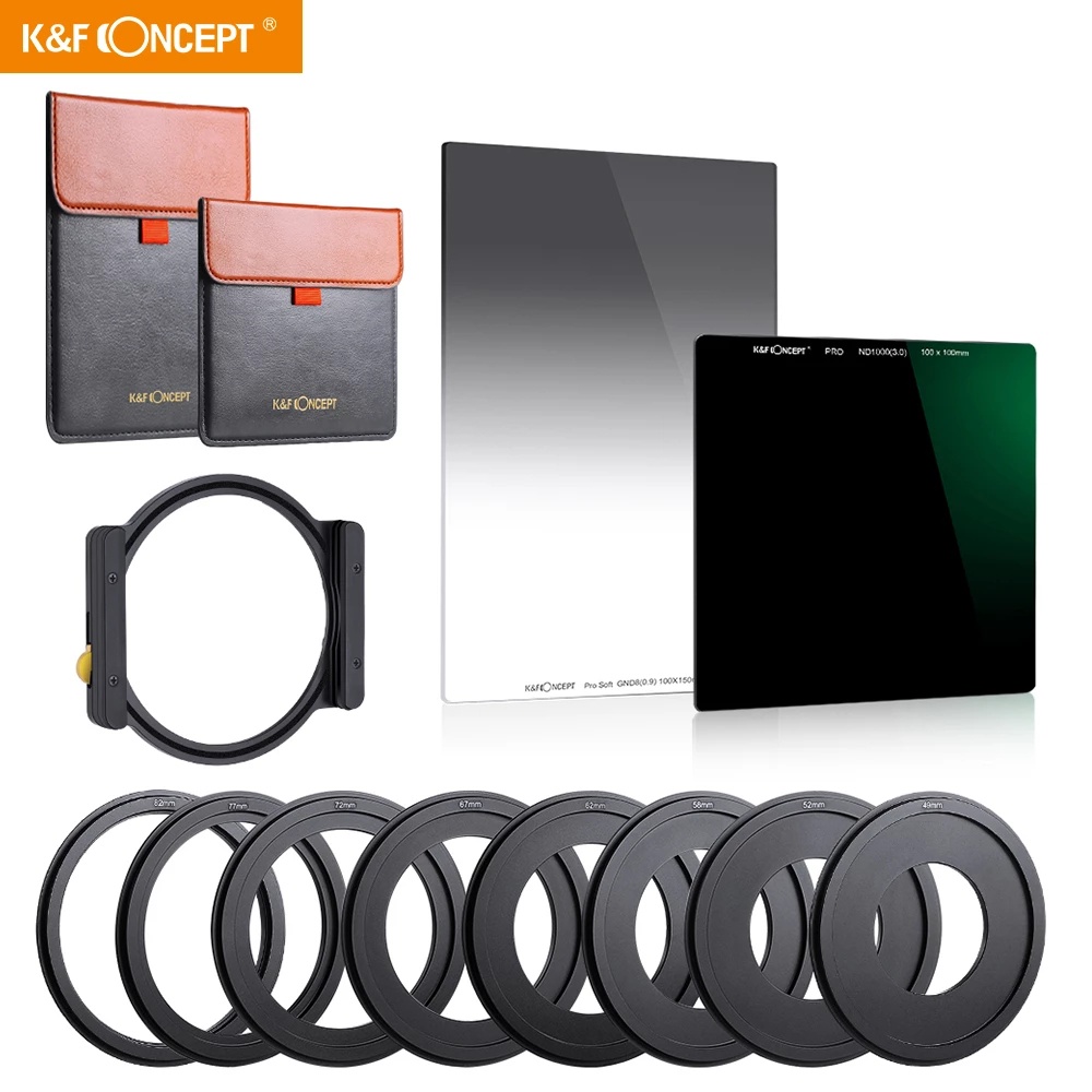 K&F concept Square Filter Kit 100mm ND1000 + 150mm GND8 + Metal Square ...
