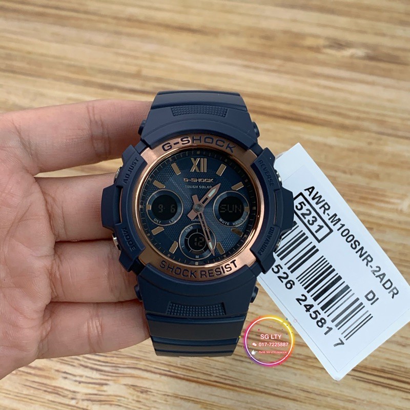 G shock navy blue cheap rose gold