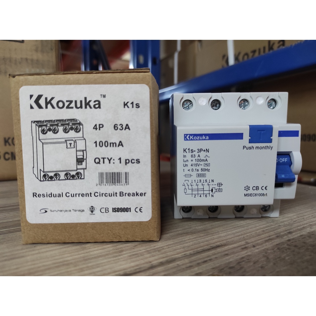 KOZUKA 4P RCCB / ELCB RESIDUAL CURRENT CIRCUIT BREAKER 40A 63A 100mA ...