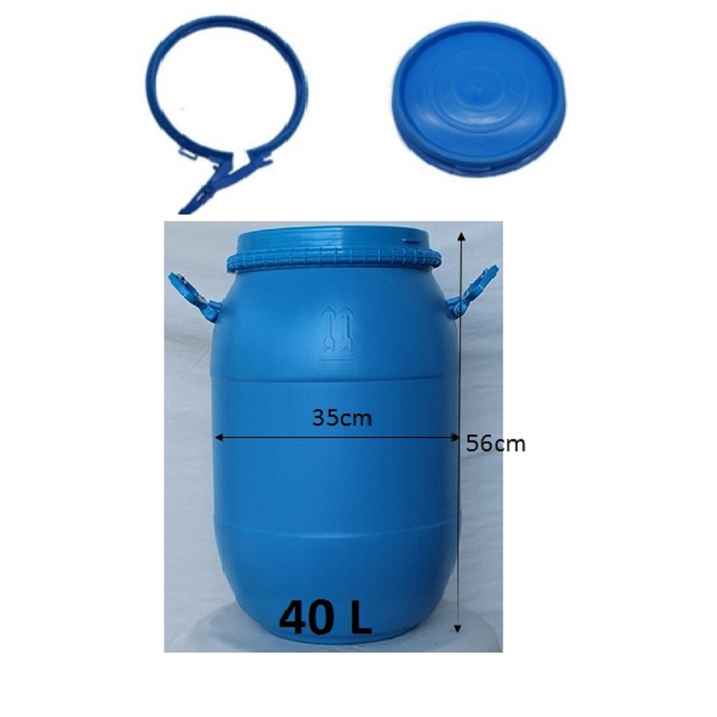 40 Liter Tong Drum Plastik Biru Bertangkai Plastic Blue Drum Shopee Malaysia 5974
