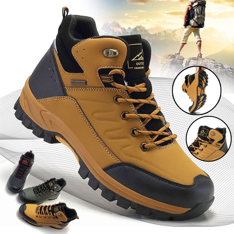 Men Waterproof Hiking Shoes Outdoor Climbing Nonslip Camping Trekking