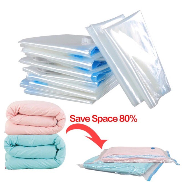 New Convenient Air Vacuum Compressed Bag For Clothes Transparent Border  Folding Travel Space Saving Bags Package