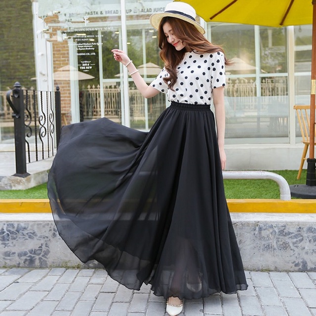 Skirt women s high waist long skirt mesh dress Shopee Malaysia