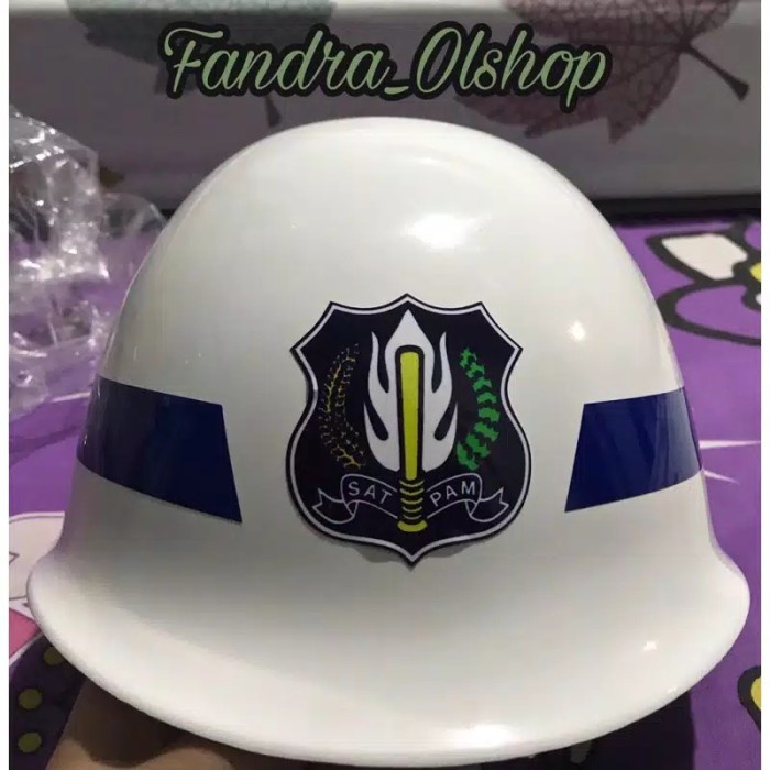 PUTIH [READY] White Security Guard Helmet/White Security Logo Helmet ...