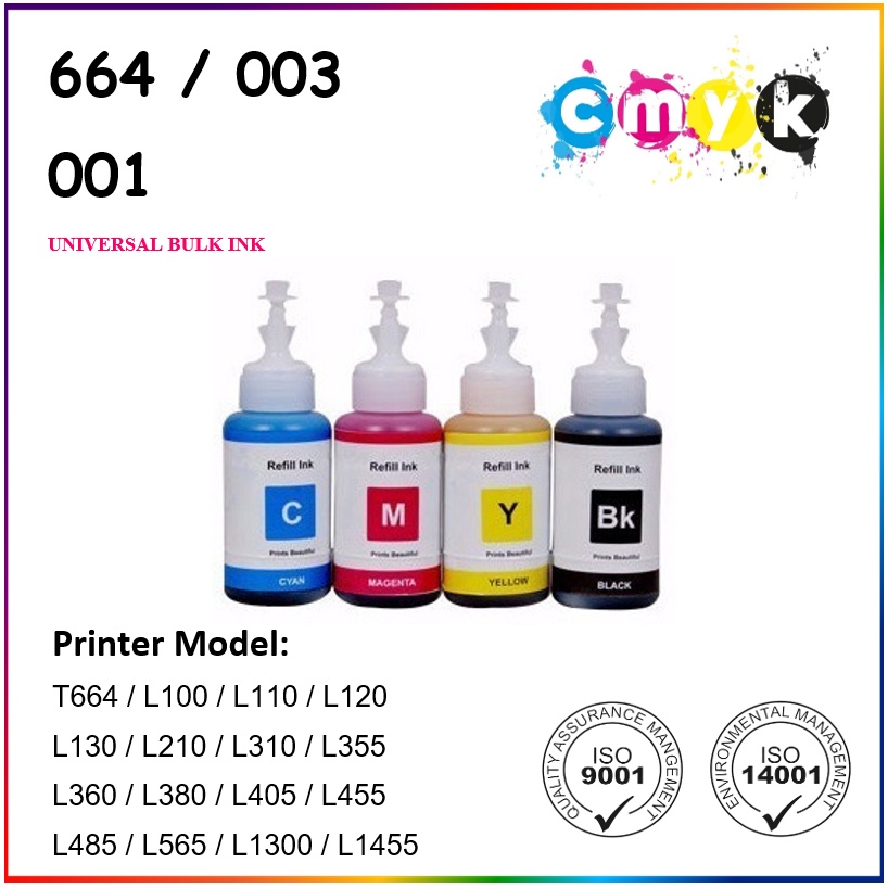 Epson Refill Ink T664 664 003 001 Compatible For Epson L100 L110 L120 L210 L310 2397