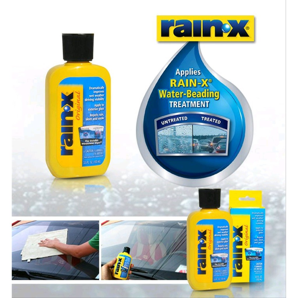 RainX invisible wiper window sealing application and test Rain-X
