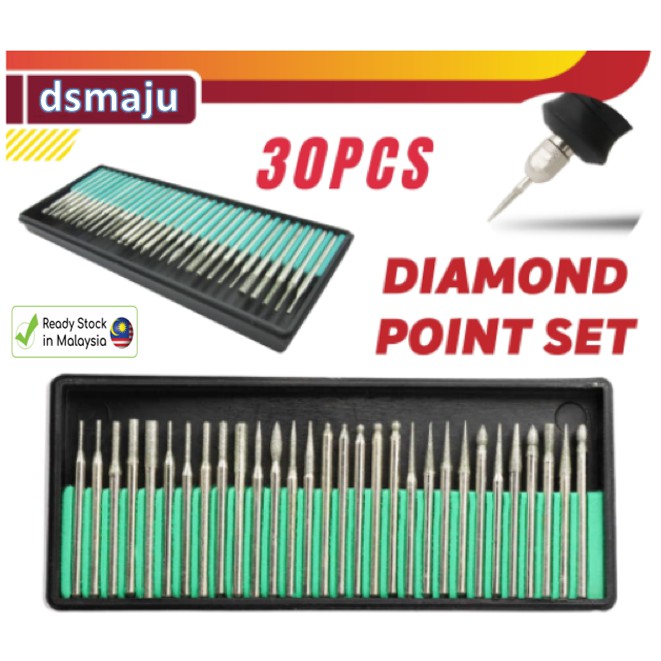 30pcs Diamond Point Set Dremel Drill Bit Mini Grinder Carving Set ...