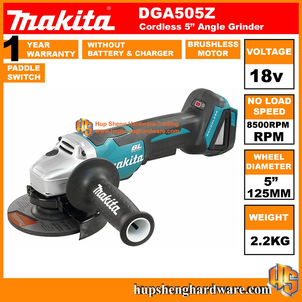 Makita DGA505Z Cordless Angle Grinder with Brushless Motor 5 inch