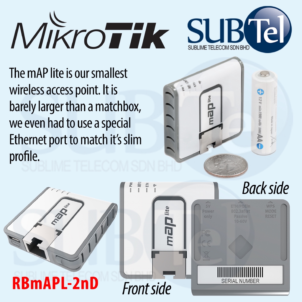 mAP Lite RBmAPL-2nD mini access point client wi-fi MikroTik mAP Lite RBmAPL-2nD mini access point client wi-fi MikroTik