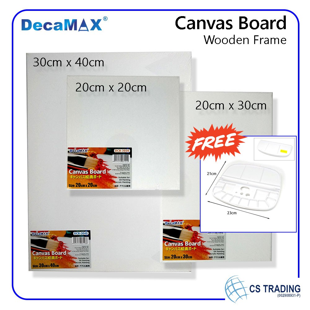 [FREE COLOR PALETTE] Decamax Canvas Board Wooden Frame for Art and ...