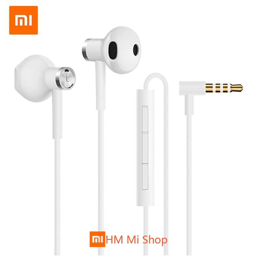 Xiaomi Mi Dual Driver Earphone Half In Ear Dynamic piezo Ceramic Hybrid DC Mic Shopee Malaysia