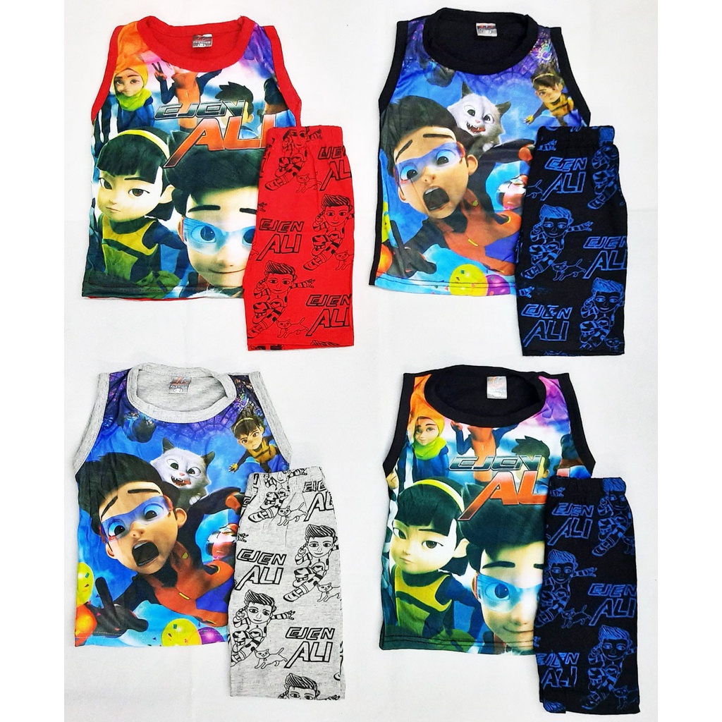 Hot Sale Kids SINGLET Sets Cotton Jersey - Random Color (1-6Y) Playset ...