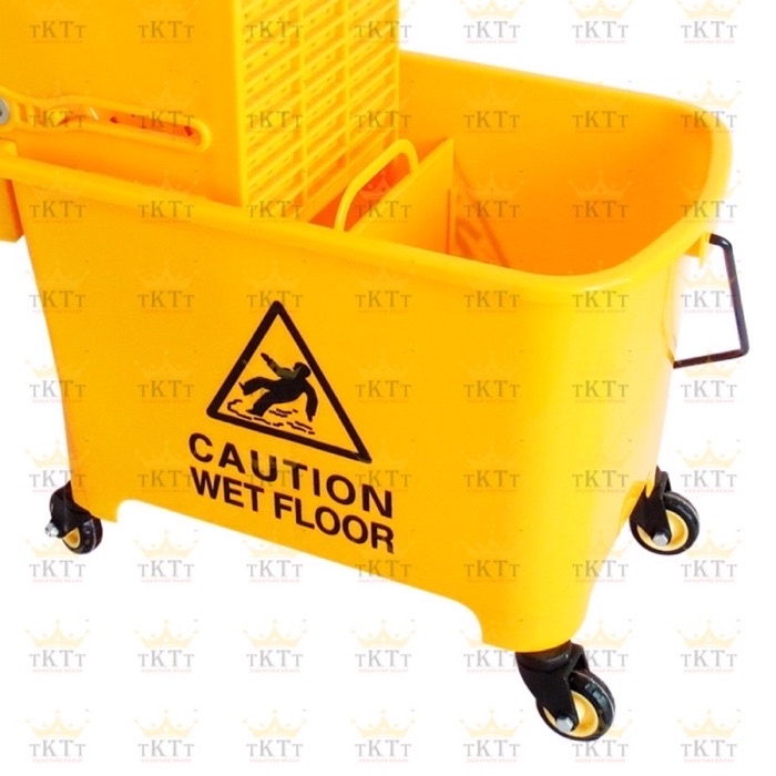 TKTT ™️ 20 Litres Mop Wringer Pail Mop Bucket Cart Janitor Cleaner Cart ...