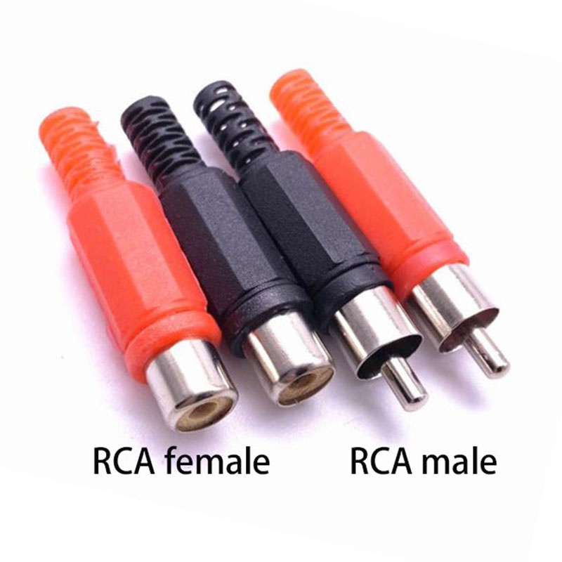 10PCS RCA Plastic Male Female Jack Connector Adapter Solder Audio Video ...