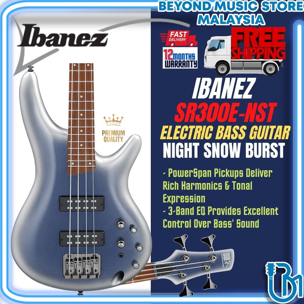 Ibanez SR300E 4-String Electric Bass Guitar - Night Snow Burst