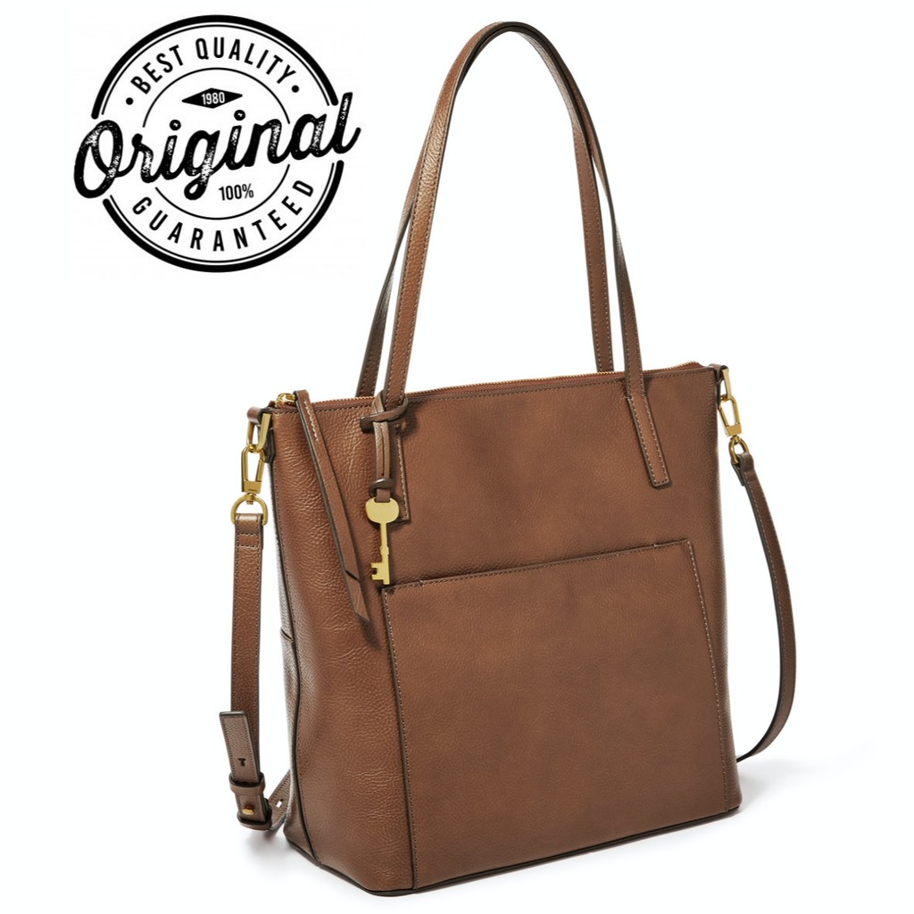 Fossil Evelyn Medium Tote Brown ZB7722200 Shopee Malaysia