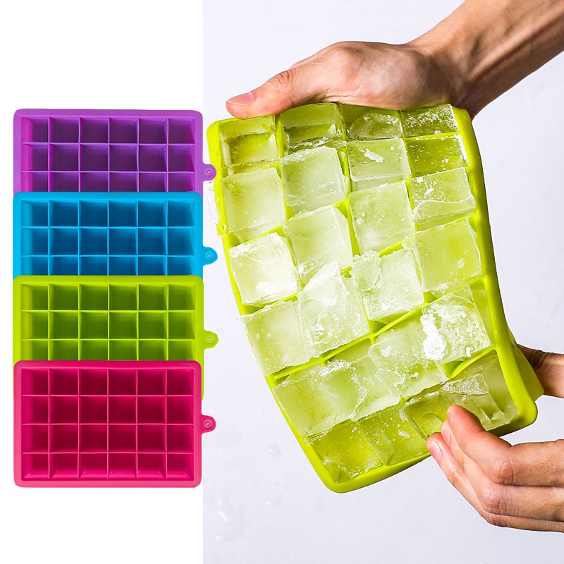 READY STOCK！24 Grid Silicone Ice Cube Tray Silicone Jelly Mold Trays  Pudding Maker Ice Cube Mold Maker
