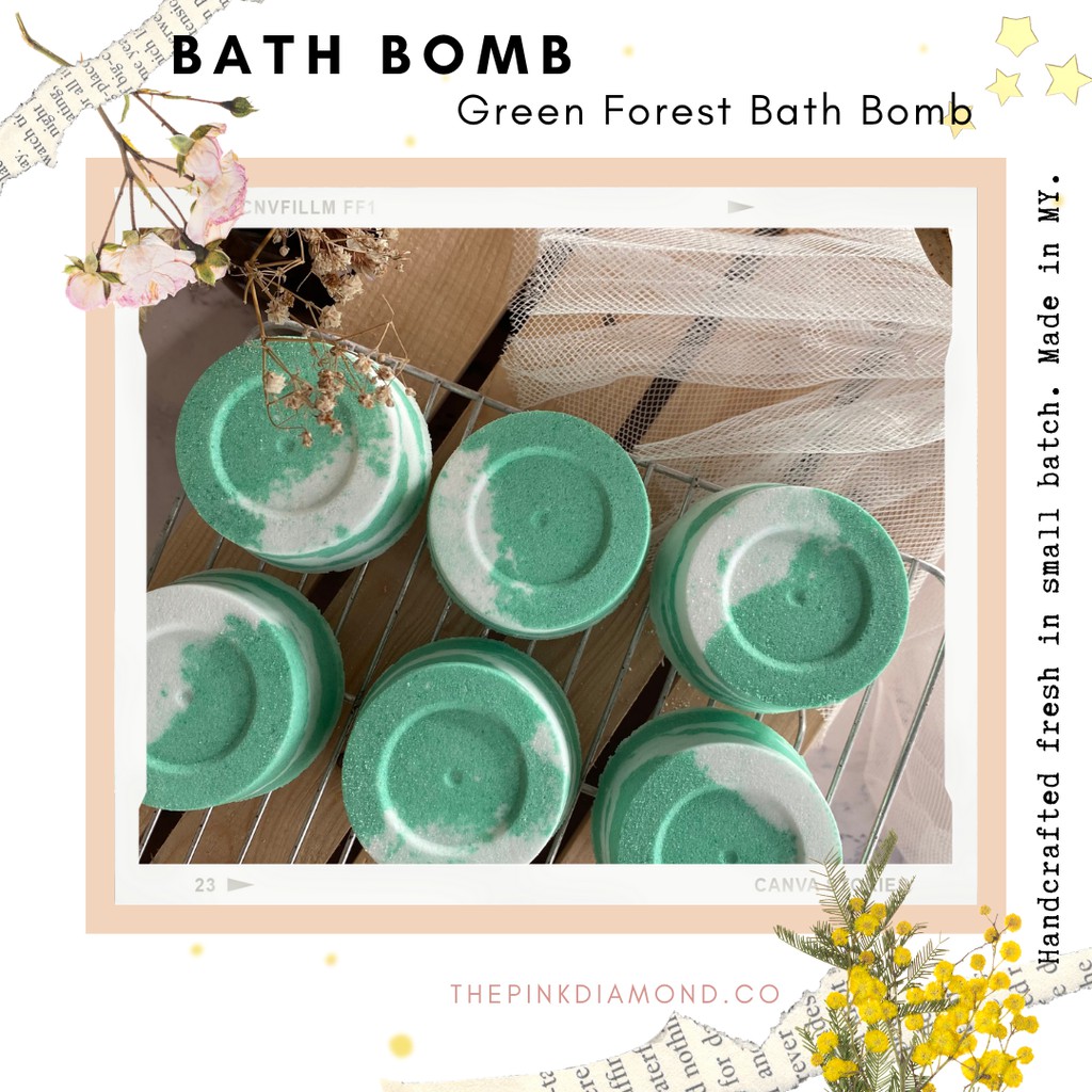 Green Forest Bath Bomb (Scent - Peach fruity Nectar) 110g | Shopee Malaysia