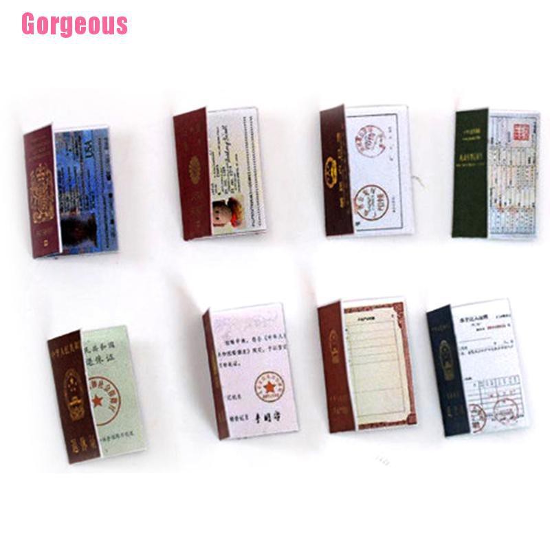 Gorgeous☆☬Mini Id Card Passport 1:12 Scale Dollhouse Furniture ...