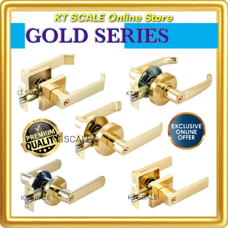 PREMIUM QUALITY LOCGUARD DECO TUBULAR LEVER LOCKSET GOLD SERIES ...