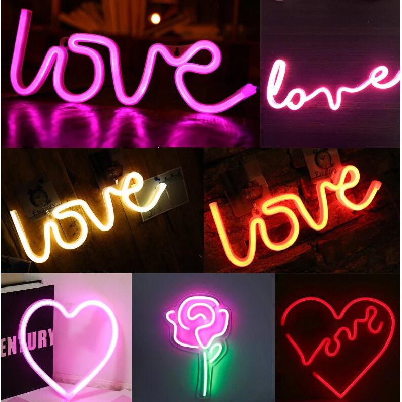 LED Neon Light Sign LOVE HEART Lampu Hiasan Majlis Perkahwinan Hari ...