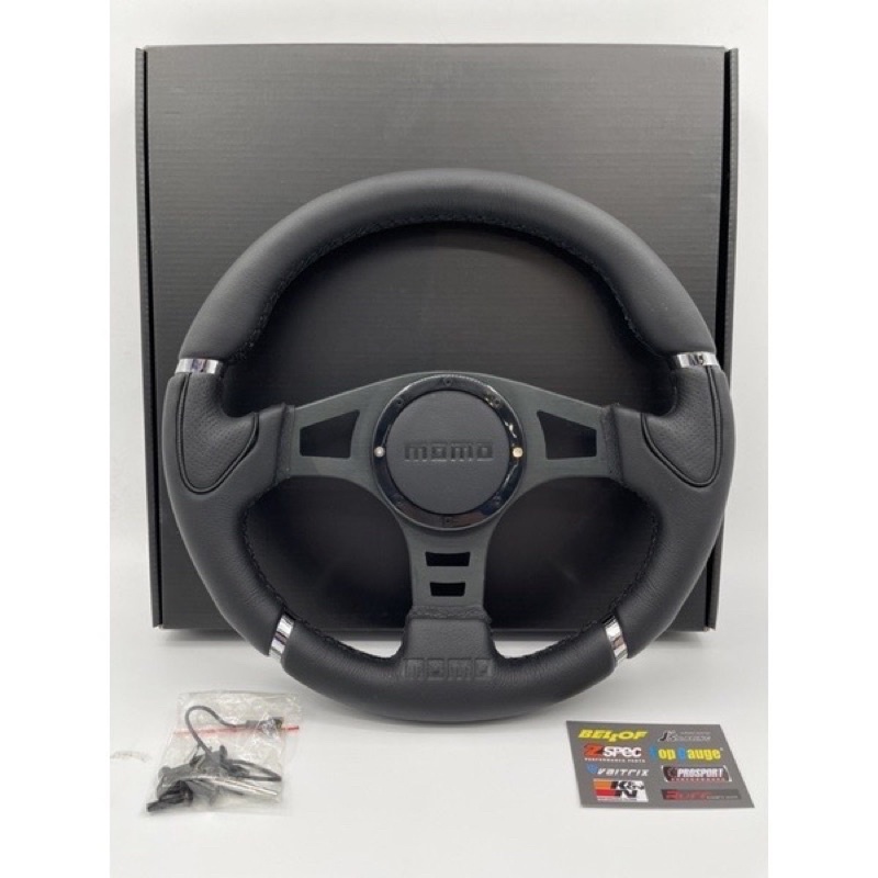 Momo Steering Wheel Universal Leather 14 Inch Racing Sport Steering