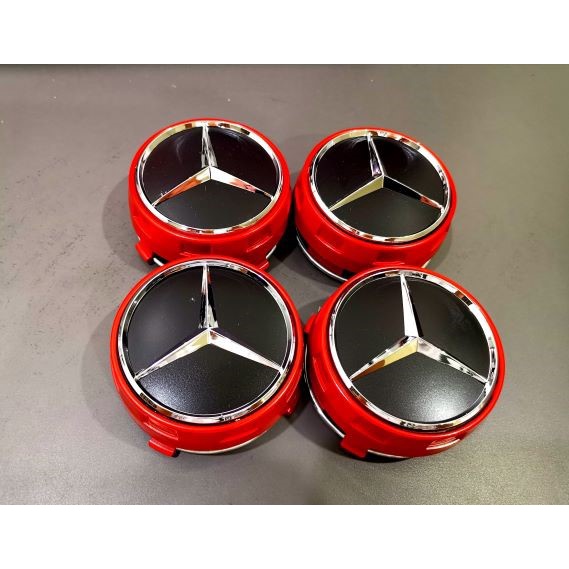 4x 75mm für Mercedes AMG Nabendeckel Felgendeckel Radkappen