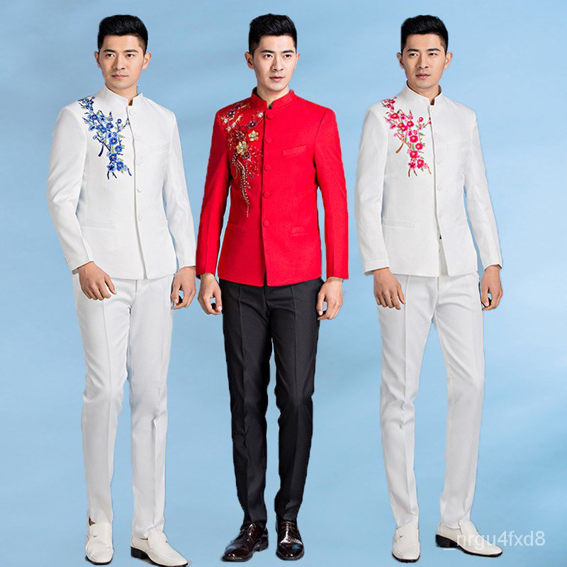 Traditional chinese outlet men's wedding suit