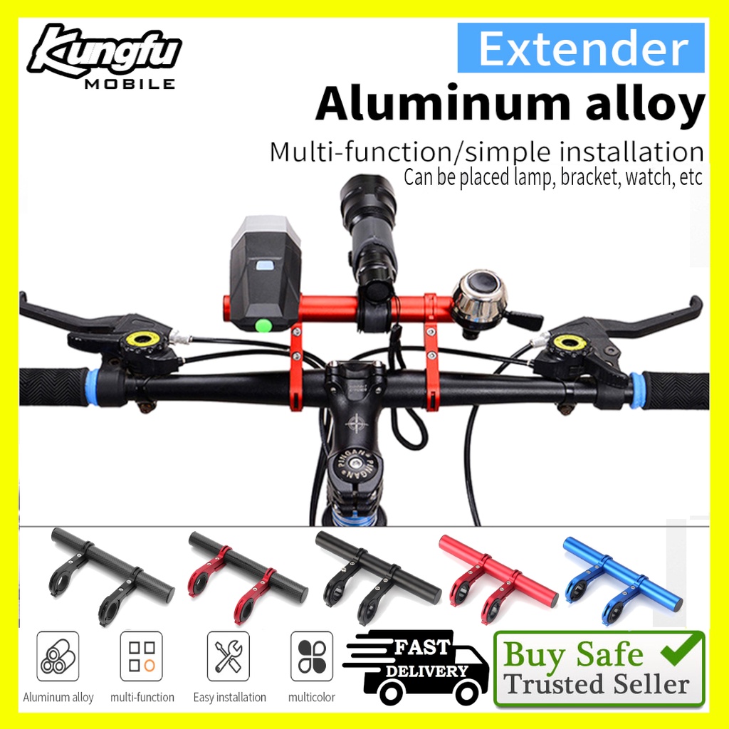 Bicycle Handle Bar Extender Mount Light Holder Carbon Alloy Extend Bar ...