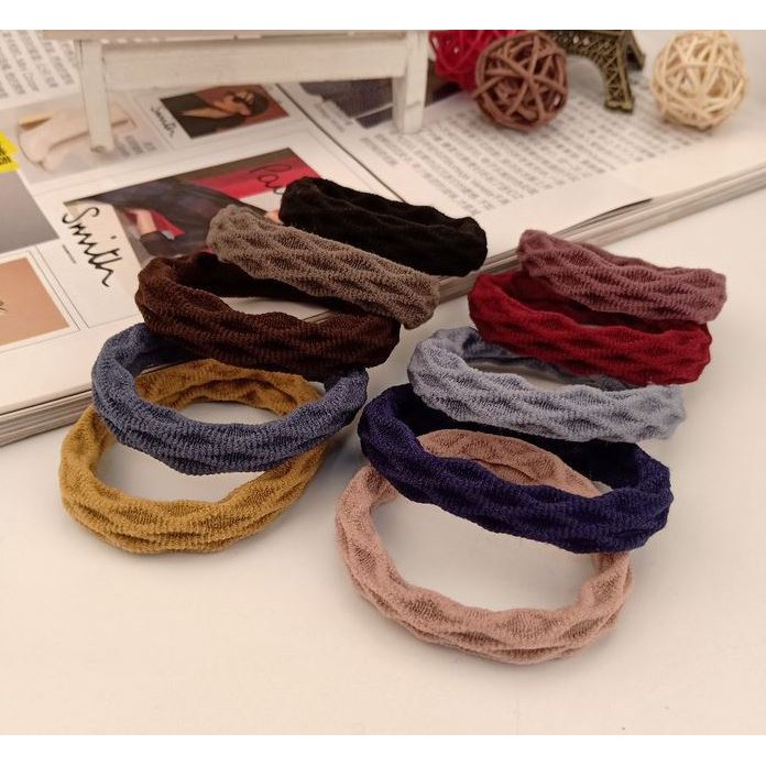 Ready Stock Simple Colorful Black Hair Band Hairties Rubber Band Getah ...