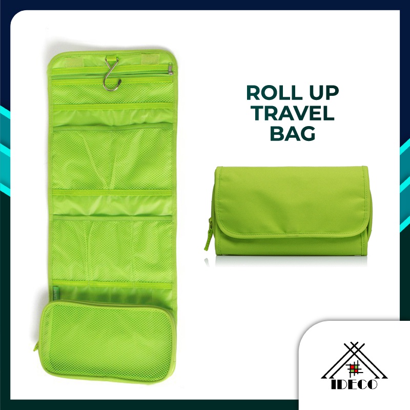 iDECO RollUp Travel Toiletry Bag Travel Organizer Foldable Compact