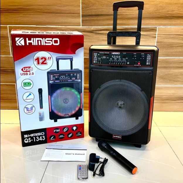 KIMISO QS-1343 PORTABLE KARAOKE PARTY BASS OUTDOOR SPEAKER 12" INCH ...