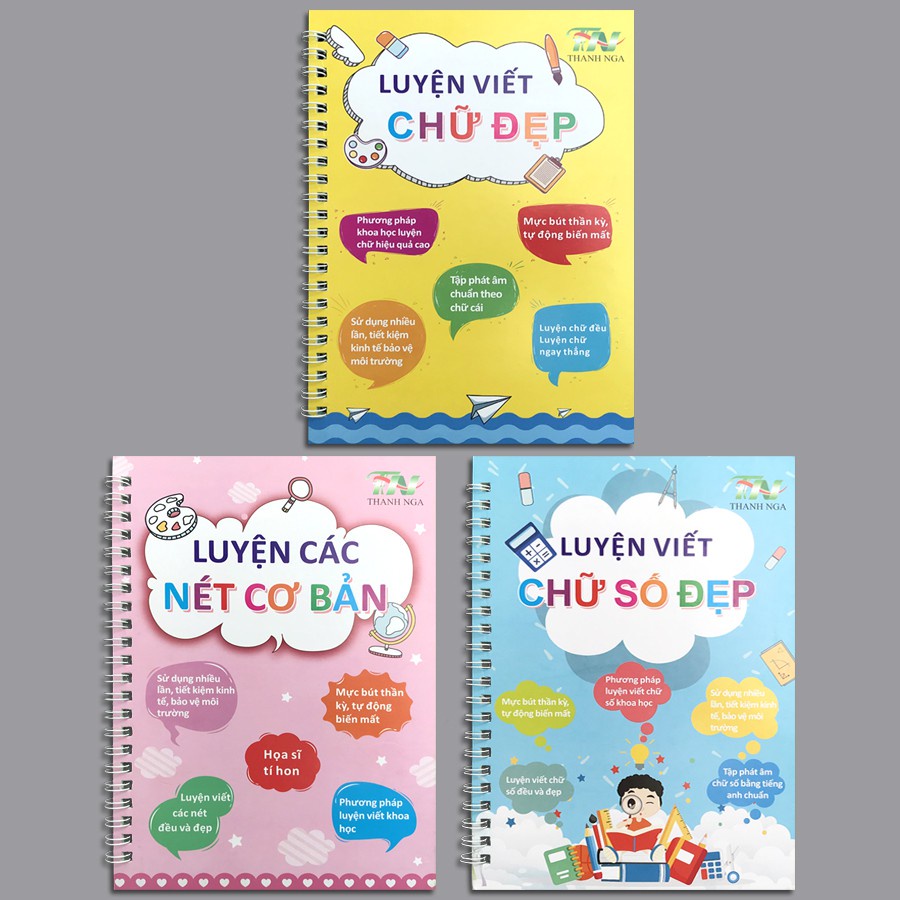 Combo of 3 Coloring Books (Writing Letters, Numbers, Basic Strokes ...