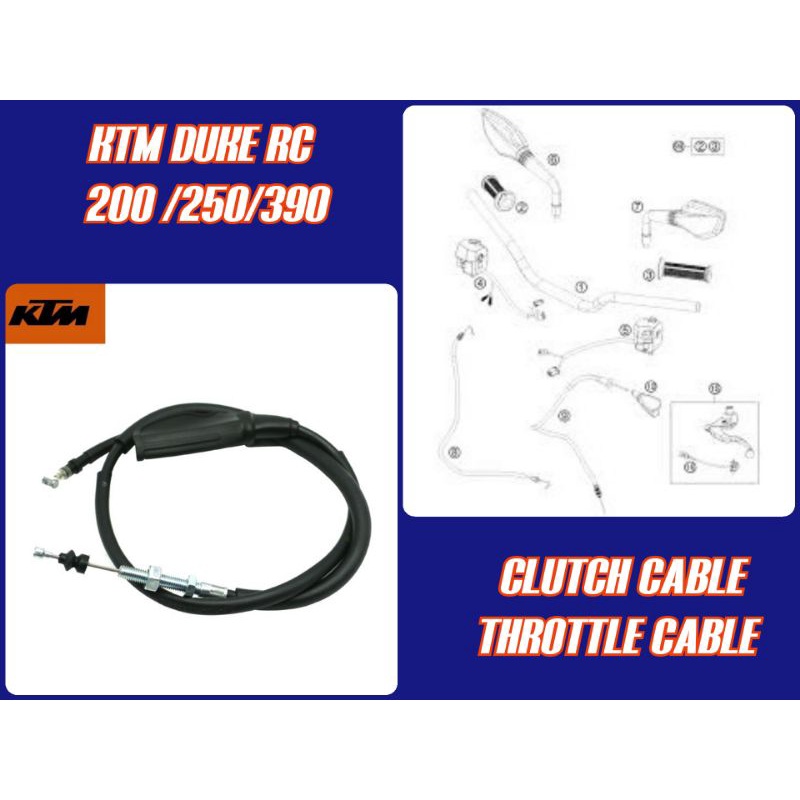 KTM ORIGINAL CLUTCH CABLE /THROTTLE CABLE FOR KTM DUKE RC 200 /250