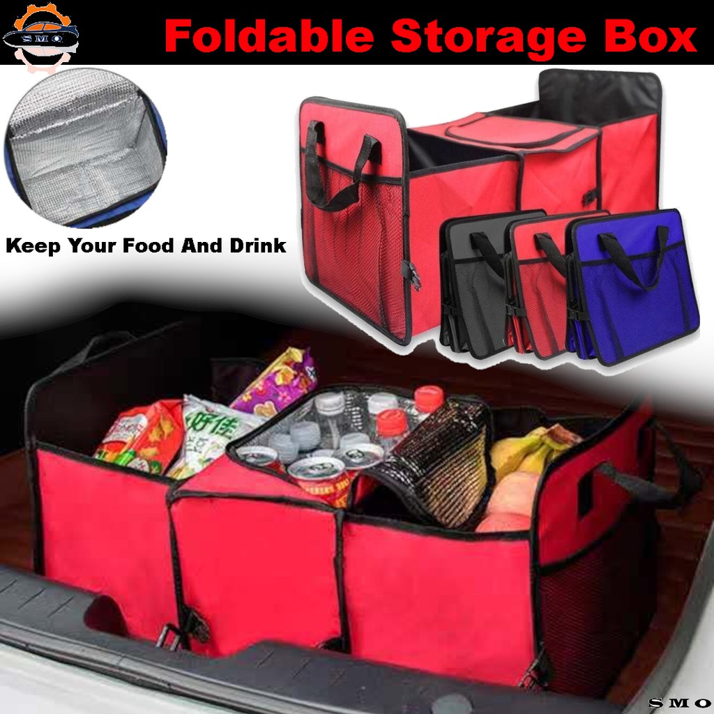 Car Foldable Rear Trunk Boot Multi Storage Box Container Travelling ...