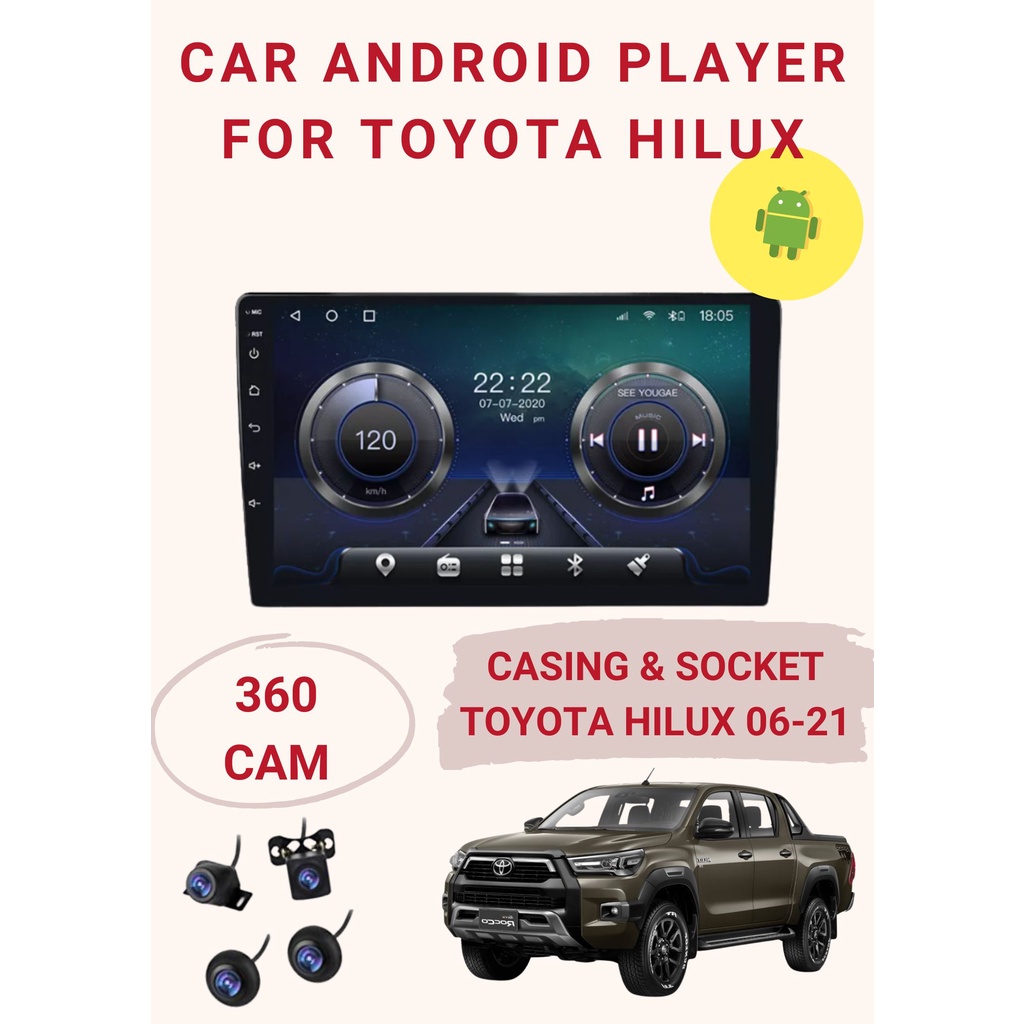 Android Player Package Promotion For TOYOTA HILUX 06-21 With 360 Camera ...