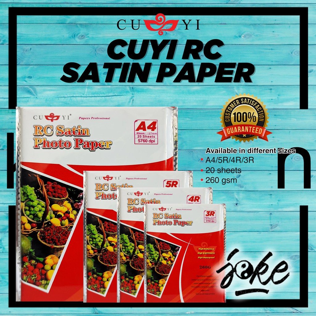 CUYI ROUGH SATIN PHOTO PAPER 260GSM | Shopee Malaysia