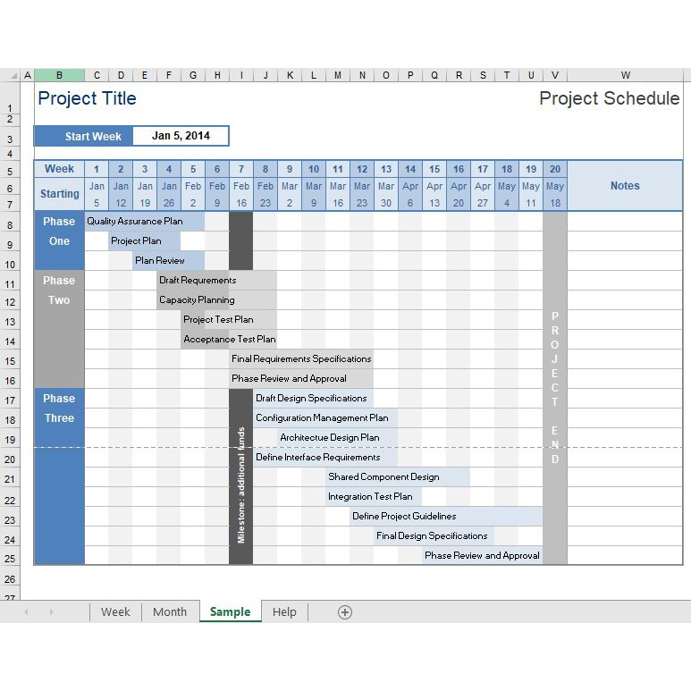 [#22] Project Schedule Project Timeline Excel Template / Template Excel ...