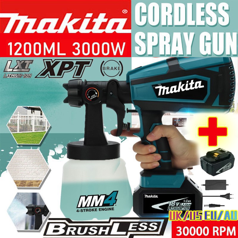 Makita Electric Brushless Airless Paint Sprayer 800ML Removable