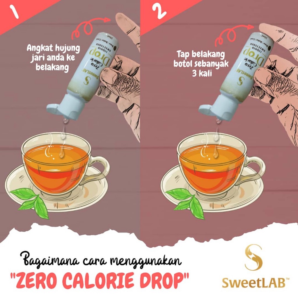 Sweetlab Zero Calorie Drop Liquid Sweetener (25ml) Pengganti Gula Cair ...