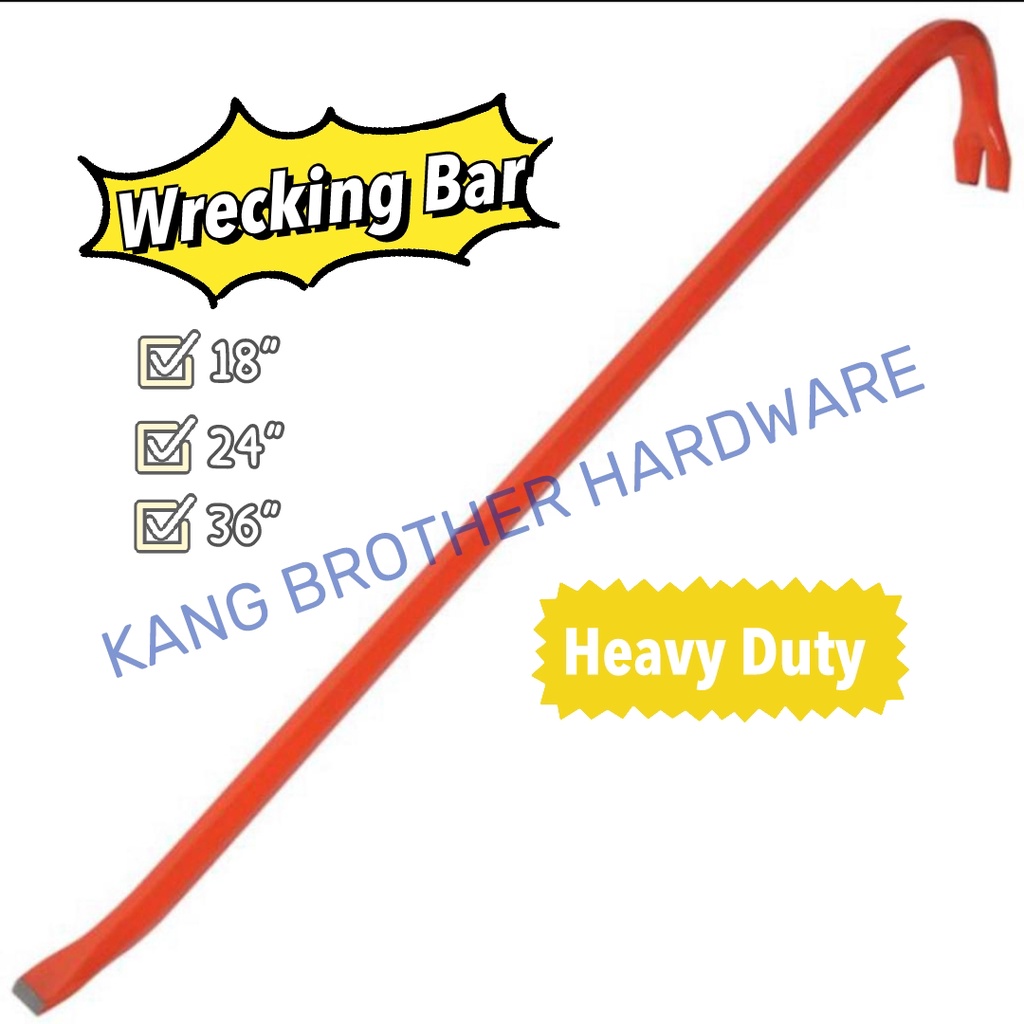 Heavy Duty Crow Bar Wrecking Bar Pry Bar Bend Curve Kuku Kambing